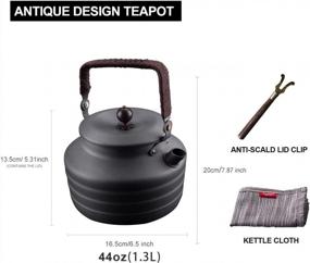 img 2 attached to Alocs 1.3L Camping Kettle - Lightweight And Portable For Hiking, Picnics, And Outdoor Adventures