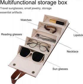 img 2 attached to 5 Slot Foldable Travel Eyeglass Case Storage Box - Sunglasses Organizer For Multiple Pairs Of Glasses And Hanging Eyewear Holder