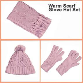 img 3 attached to Women's Winter Beanie, Scarf, and Gloves Set - Fashion Accessories for Cold Weather