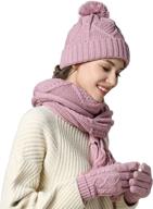 women's winter beanie, scarf, and gloves set - fashion accessories for cold weather логотип