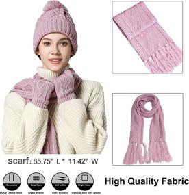 img 1 attached to Women's Winter Beanie, Scarf, and Gloves Set - Fashion Accessories for Cold Weather