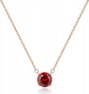 18k gold diamond necklace for women, 2 carat (8mm) cz birthstone silver jewelry gift for christmas, birthday, wedding, valentine's day logo