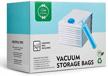 12-pack tashiliving vacuum storage bags in various sizes & hand-pump, 80% space-saving for clothing, includes cloth hanging bag for travel logo