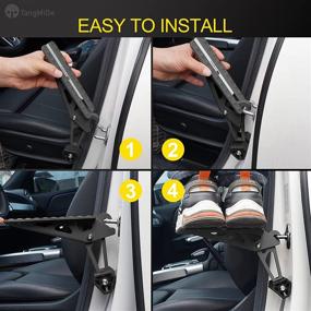 img 2 attached to 🚗 TangMiGe Universal Fit Car Door Step: Foldable Stand Pedal Ladder for Easy Access to Vehicle's Rooftop, Max Load 400 lbs, Black