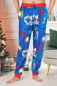 img 3 attached to UNICOMIDEA Men’S Christmas Pajamas Pants Graphic Lounge Pants Sleep Bottoms Drawstring Elastic Waist For Holiday With Pockets