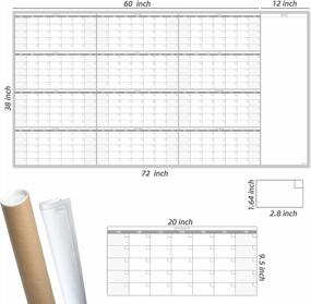 img 3 attached to Maximize Productivity With Our Jumbo Laminated Yearly Wall Calendar - 12 Months, 38"X72" For Home, Office, And School Projects