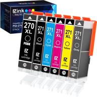 🖨️ e-z ink(tm) 6 pack compatible ink cartridge replacement for canon pgi-270xl cli-271xl - use with ts9020 ts8020 mg7720 printer - includes large black, small black, cyan, magenta, yellow, gray cartridges logo