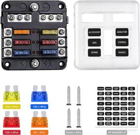 img 4 attached to Extractme 6-Way Blade Fuse Block with Negative Bus, LED Indicator & Waterproof Cover - Fuse Box Panel for 12V/24V Vehicles, Boats, and Marine - 12 Circuit Fuse Holder (Includes 12pcs Fuses)