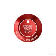 aluminum alloy push start button cover for ford explorer 2020-2022 - lecart pack of 2, red - auto interior decoration accessories logo