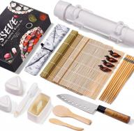 complete sushi making kit: featuring sushi bazooka maker, mold sets, bamboo mat, chopsticks, knife, and diy roller machine for homemade sushi logo