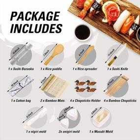 img 2 attached to Complete Sushi Making Kit: Featuring Sushi Bazooka Maker, Mold Sets, Bamboo Mat, Chopsticks, Knife, And DIY Roller Machine For Homemade Sushi
