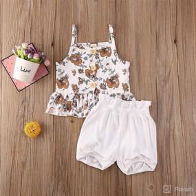 img 2 attached to Outfits Ruffled Camisole Bowknot Striped Apparel & Accessories Baby Girls best: Clothing