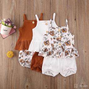 img 3 attached to Outfits Ruffled Camisole Bowknot Striped Apparel & Accessories Baby Girls best: Clothing