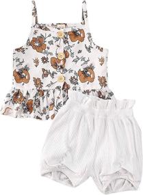 img 4 attached to Outfits Ruffled Camisole Bowknot Striped Apparel & Accessories Baby Girls best: Clothing