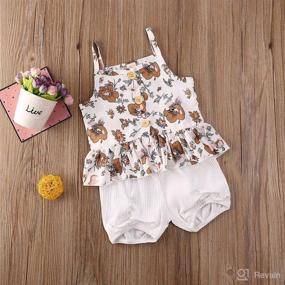 img 1 attached to Outfits Ruffled Camisole Bowknot Striped Apparel & Accessories Baby Girls best: Clothing