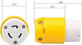 img 2 attached to RVGUARD Industrial Grade 20 Amp 125V Locking Plug, NEMA L5-20R, 2P, 3W Locking Male Plug Connector, Grounding 2500 Watts, ETL Listed