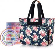 organize your embroidery project with yarwo's blue peony embroidery kit storage bag logo