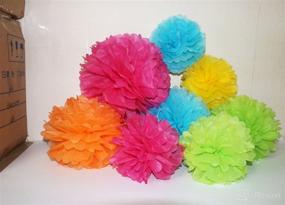 img 1 attached to 🌈 Assorted Rainbow Paper Pom Poms - Set of 15 for Birthday, Wedding, Baby Shower & Outdoor Decorations - 14 Inch, 12 Inch, 10 Inch Sizes Included