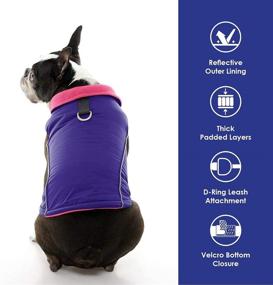 img 2 attached to 🐶 Reflective Sports Vest Dog Jacket - Gooby Dog Vest with D Ring Leash - Warm Fleece Lined Small Dog Sweater, Hook and Loop Closure - Indoor and Outdoor Dog Clothes for Small Dogs Boy or Girl