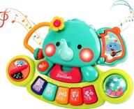 zooawa light up baby piano toy: идеальный музыкальный подарок для мальчиков и девочек в возрасте от 6 до 18 месяцев - игрушка-пианино с слоном на клавиатуре на рождество и 1 год логотип