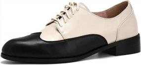 img 4 attached to U-Lite Womens Pointed-Toe Wintip Brouge Oxford Shoes Open-Vamp Vintage Shoes Green And Brown