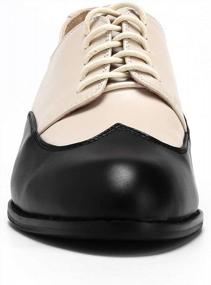 img 2 attached to U-Lite Womens Pointed-Toe Wintip Brouge Oxford Shoes Open-Vamp Vintage Shoes Green And Brown