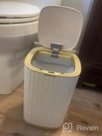 img 1 attached to Motion Sensor Trash Can With Lid - 3.5 Gallon/13.5 Litre Waterproof Automatic Bin For Bathroom, Living Room, Office, Bedroom (White W/ Grey Trim) review by Shannon Smith