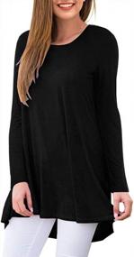 img 2 attached to Women'S Casual Round Neck Long Sleeve Tunic T-Shirt Blouse - AWULIFFAN Tops