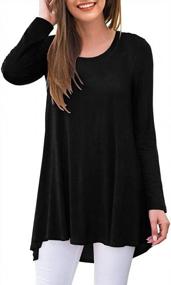 img 3 attached to Women'S Casual Round Neck Long Sleeve Tunic T-Shirt Blouse - AWULIFFAN Tops