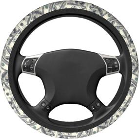 img 3 attached to 💲 Dollars Banknote Print Steering Wheel Cover: Non-Slip & Funny Design Universal Accessory for Cars, Trucks, Vans, SUVs, Sedans - QICENIT