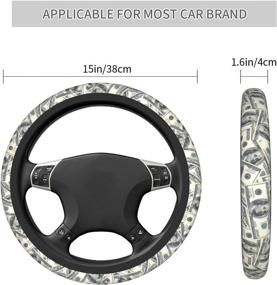 img 2 attached to 💲 Dollars Banknote Print Steering Wheel Cover: Non-Slip & Funny Design Universal Accessory for Cars, Trucks, Vans, SUVs, Sedans - QICENIT