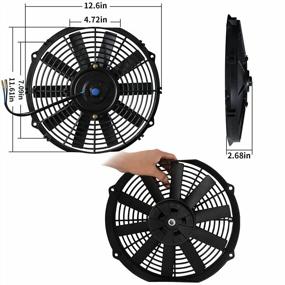 img 2 attached to Electric Radiator Cooling Fan - MuHize 12" Universal High Performance Fans(2023 New), Puller Electric Radiator Cooling Assembly 12V 80W With Mount Kit (Pack Of 2)
