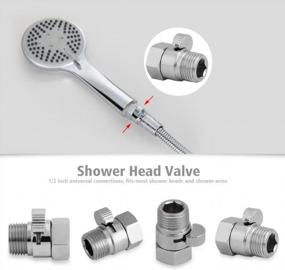 img 2 attached to Water-Saving Shower Head Flow Control Valve: Solid Brass Shut-Off Valve With Convenient Short Switch For Hand Bidet Sprayer, Universal Replacement Part