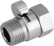 water-saving shower head flow control valve: solid brass shut-off valve with convenient short switch for hand bidet sprayer, universal replacement part logo