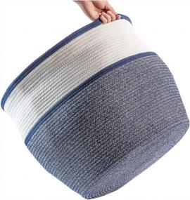 img 2 attached to Get Organized With The TerriTrophy XXLarge Woven Blanket Basket - Perfect For Storage In Any Room!