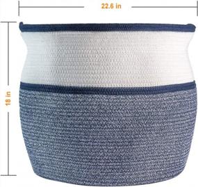img 3 attached to Get Organized With The TerriTrophy XXLarge Woven Blanket Basket - Perfect For Storage In Any Room!
