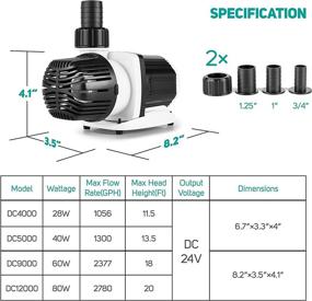 img 2 attached to 🐠 Orlushy 24V DC Aquarium Water Pump: Ultra-Quiet Return Pump with 20 Speed Settings and 3 Operation Modes – Ideal for Submersible or External Use