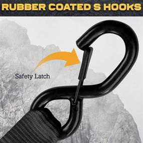 img 2 attached to High-Quality AUGO Extra Strong Ratchet Straps & Soft Loops - Bundle of [4] 1” by 15’ Straps w/S-Hook Safety Latches & [4] Soft Loop Tie Downs – 1700Lb Break Strength: Ideal for Furniture, TVs, Surfboards & More