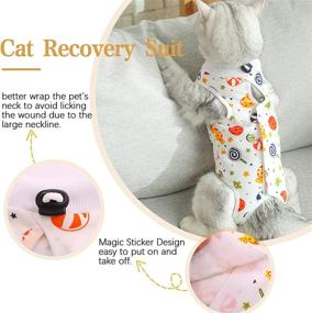 img 2 attached to IDOMIK Cat Recovery Suit: Anti-Licking & Biting, Professional Surgical Shirt Alternative, Post-Surgery Clothing for Abdominal Wounds, Indoor Soft Pajama Suit for Kittens & Cats