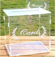 💍 наша теплая свадебная карточная коробка с замком, прозрачное держатель для карточек на приеме и годовщину, рустикальная денежная коробка для душа, дня рождения, выпускного - декоративное свадебное украшение logo