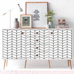 img 2 attached to Peel And Stick Wallpaper Removable Wallpaper Striped Black And White Contact Wallpaper Modern Geometric Self-Adhesive Wallpaper For Home Wall Furniture Decoration Cabinets Stick On 17.7 X 78.7 Inches