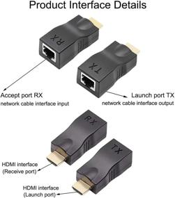 img 3 attached to KSRplayer 2Pcs HDMI Repeater, HDMI To RJ45 Network Cable Extender Over By Cat 5E / 6 1080P Up To 30M Extender Repeater For HDTV HDPC PS4 STB 4K 2K