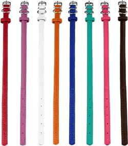 img 2 attached to BRONZEDOG Rolled Leather Dog Collar | Round Rope Pet Collars For Small, Medium & Large Dogs Puppy Cat | Red Pink Blue Teal Brown Rose Green (Neck Size 7'' - 8'', Rose)