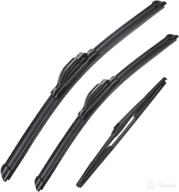 🚘 set of 3 wiper blades - original equipment replacement for 2010-2015 lexus rx450h/rx350 - 26"/22"/16" - u/j hook logo