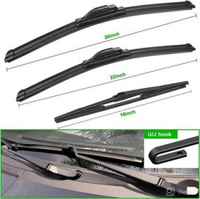 img 3 attached to 🚘 Set of 3 Wiper Blades - Original Equipment Replacement for 2010-2015 Lexus RX450h/RX350 - 26"/22"/16" - U/J Hook