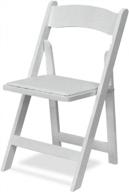 пакет из 4 деревянных складных стульев серии eventstable titan - легкие стулья для дома и улицы с виниловой обивкой - идеально подходят для свадеб и мероприятий - белый логотип