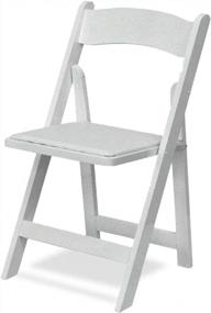 img 4 attached to Пакет из 4 деревянных складных стульев серии EventStable Titan - легкие стулья для дома и улицы с виниловой обивкой - идеально подходят для свадеб и мероприятий - белый