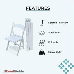 img 2 attached to Pack Of 4 EventStable Titan Series Wooden Folding Chairs - Lightweight Indoor/Outdoor Chairs With Vinyl Padding - Ideal For Weddings And Events - White