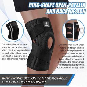 img 2 attached to NEENCA Professional Knee Brace For Knee Pain, Adjustable Knee Support With Patella Gel Pad & Side Stabilizers, Medical For Arthritis, Meniscus Tear, Injury Recovery, Pain Relief, ACL,Sports. Men&Women
