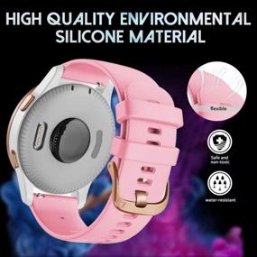 img 3 attached to Мягкий силиконовый ремешок для часов 18 мм для Garmin Vivoactive 4S/Vivomove 3S - NotoCity (PINK L)